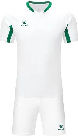 Комплект футбольної форми біло-зелений к/р LEON