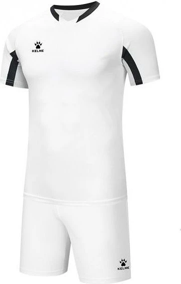 Комплект футбольної форми біло-чорний к/р дитячий LEON
