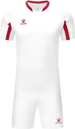 Комплект футбольної форми біло-червоний к/р дитячий LEON