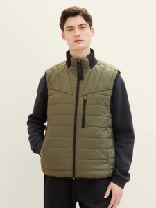 Безрукавка Denim Herren Weste 1038924-10415 Tom Tailor L Хакі