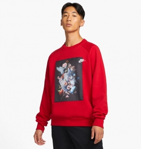 Футболка Nike Masterpiece Pack photo print crew neck fleece sweatshirt in red