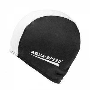 Шапочка для плавання Aqua Speed POLYESTER CAP 5765 чорний, білий Уні OSFM