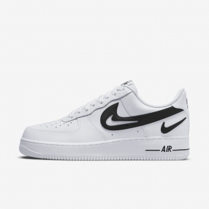 Кросівки Nike Air Force 1 Low Cut Out Swoosh White Black (GS)