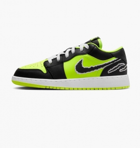 Кросівки Jordan 1 Low SE Black Cat Volt (GS)