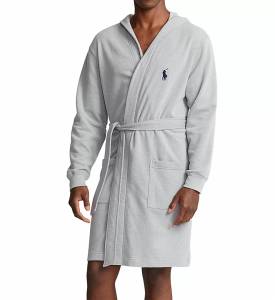 Халат Ralph Lauren Brushed Fleece Hooded Robe Andover Heather black