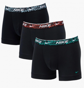 Труси-боксери Nike Everyday Cotton Stretch trunks 3 pack in black with graffiti wasitband