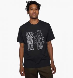 Футболка Uniqlo Kaws Warhol Black Kaws RoboCat (Uniqlo KAWS + Warhol UT Graphic T-Shirt Roboto)