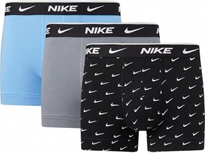 Труси-боксери Nike Everyday Cotton Stretch trunks 3 pack in black with graffiti wasitband