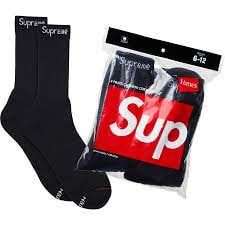 Шкарпетки Supreme x Hanes Crew Socks (4 Pack) 'Black' (99HAA26-BLACK)