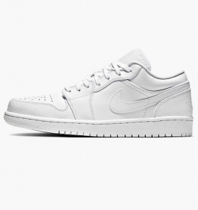 Кросівки Jordan 1 Low Triple White Tumbled Leather