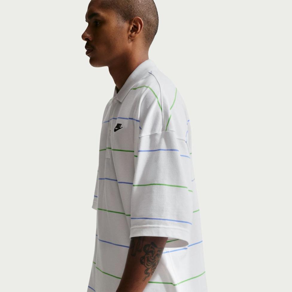 Мужское поло NIKE M NK CLUB OS STRIPE POLO IF0736-100