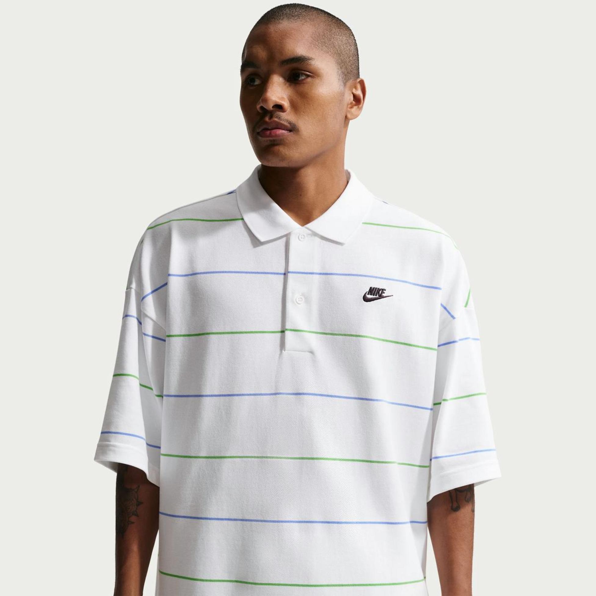 Мужское поло NIKE M NK CLUB OS STRIPE POLO IF0736-100