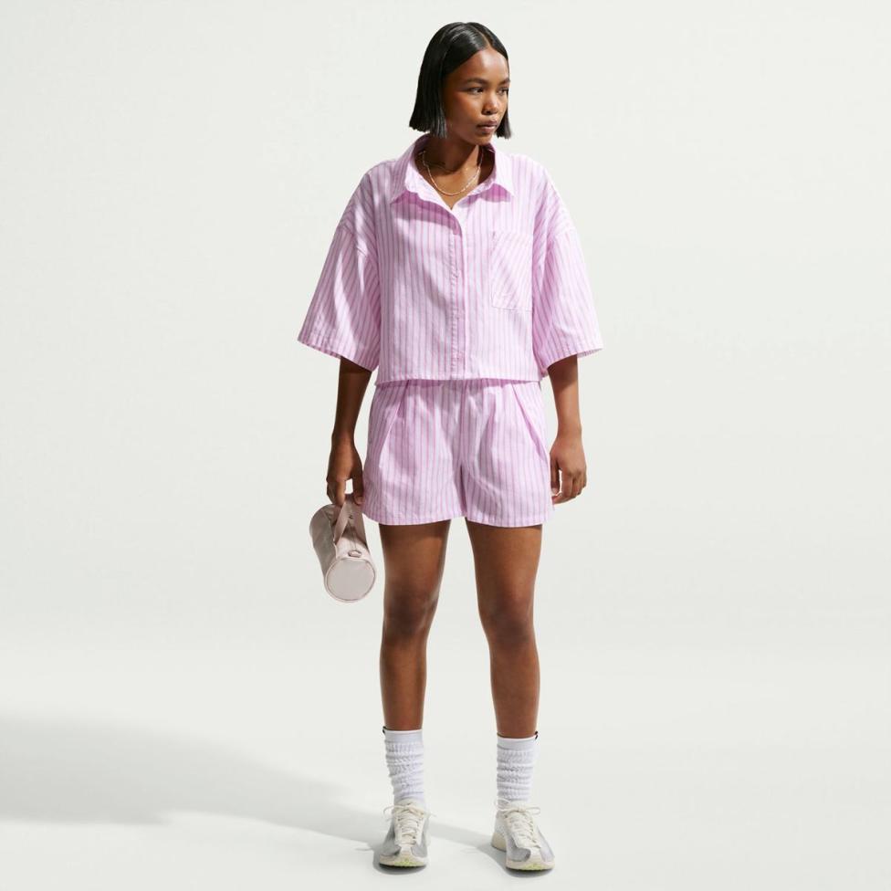 Женская рубашка NIKE W NSW OFFLN WVN PPLN STRP SS II4228-503_image_3