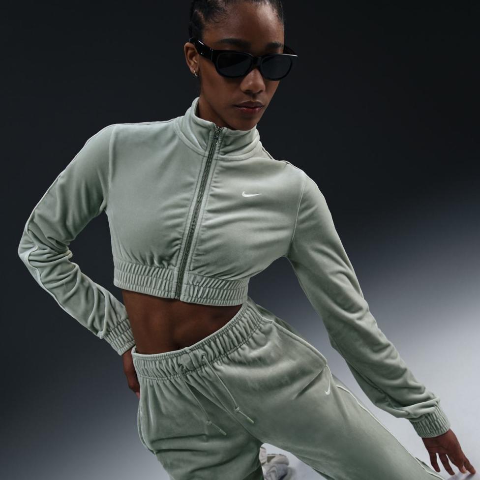 Женская толстовка NIKE W NSW CLLCTN VELOUR FZ TOP OFL FZ3679-370_image_4